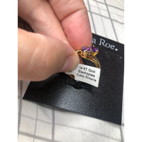 Ophelia Rose size 8 14kt gold purple electroplated cubic - Picture 4 of 4